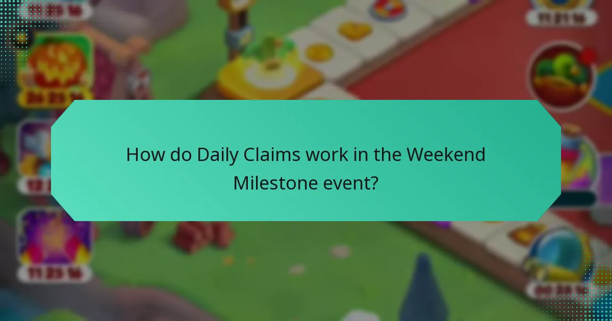 How do Daily Claims work in the Weekend Milestone event?