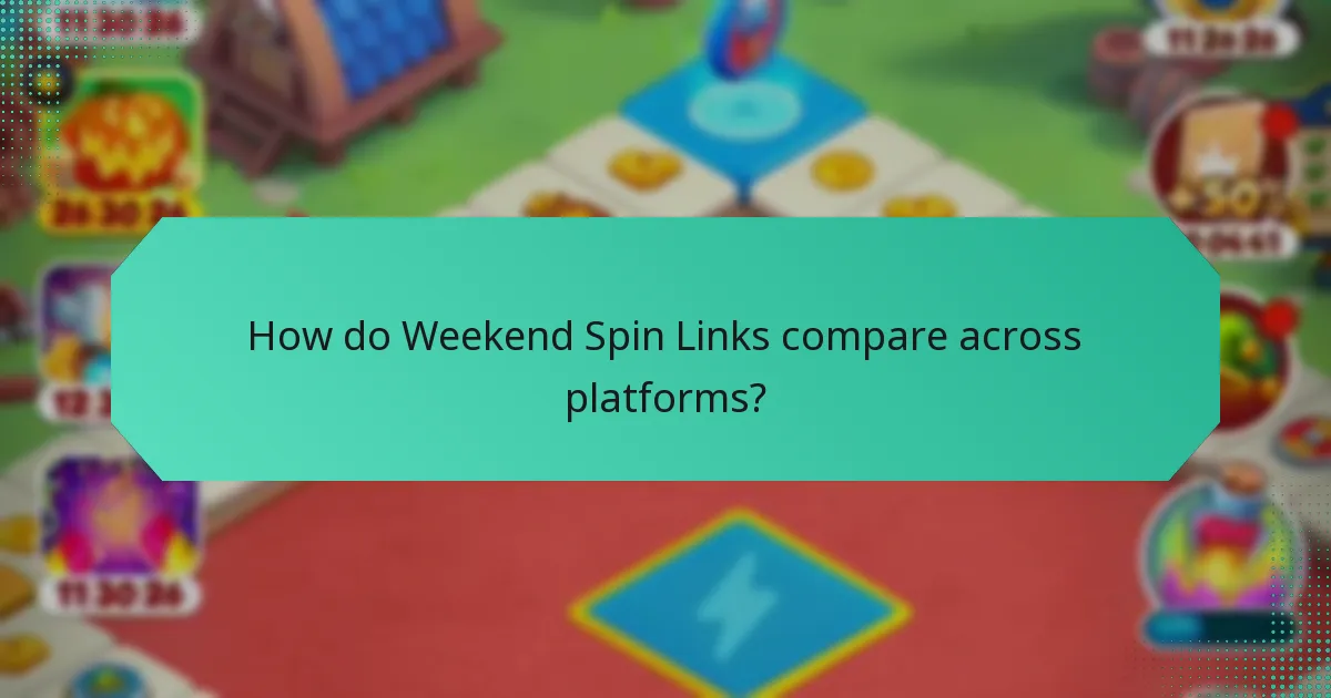 How do Weekend Spin Links compare across platforms?