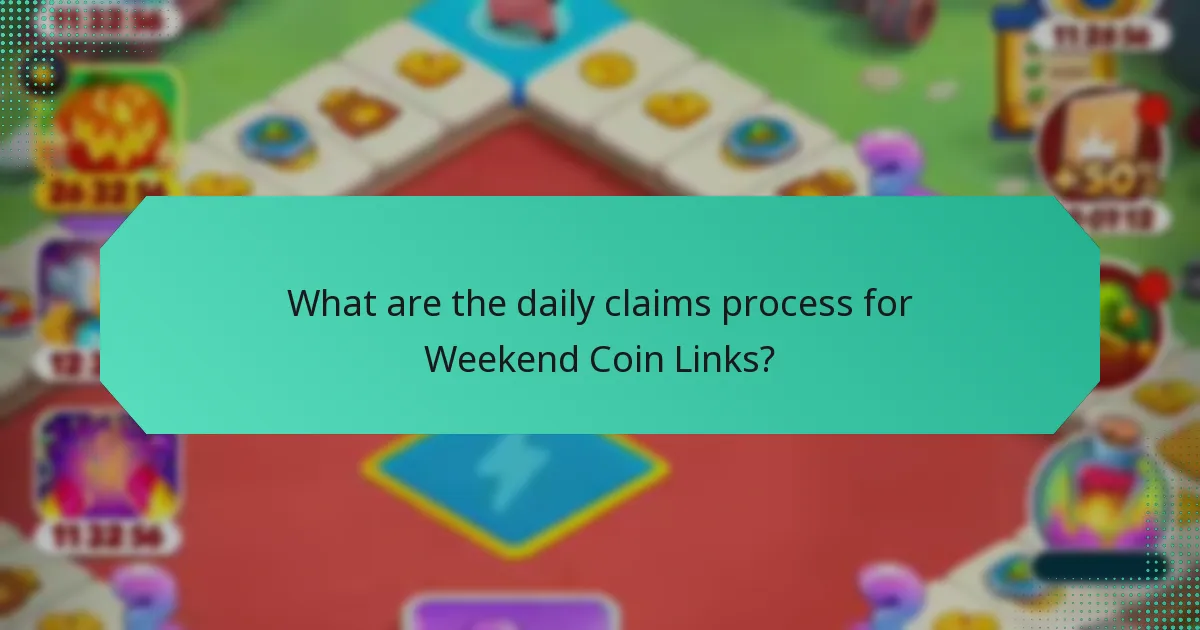 What are the daily claims process for Weekend Coin Links?