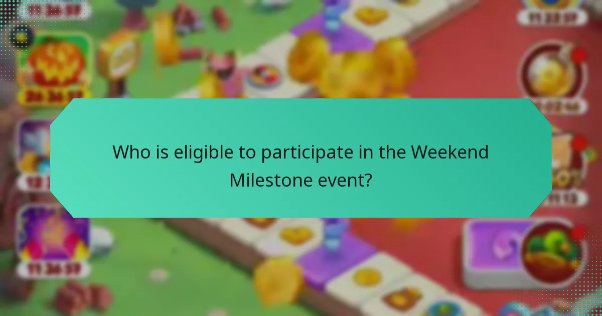 Who is eligible to participate in the Weekend Milestone event?